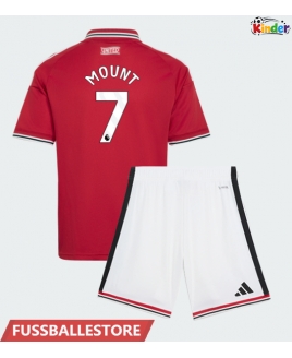 Günstige Manchester United Mason Mount #7 Heimtrikotsatz Kinder 2026-27 Kurzarm (+ Kurze Hosen)